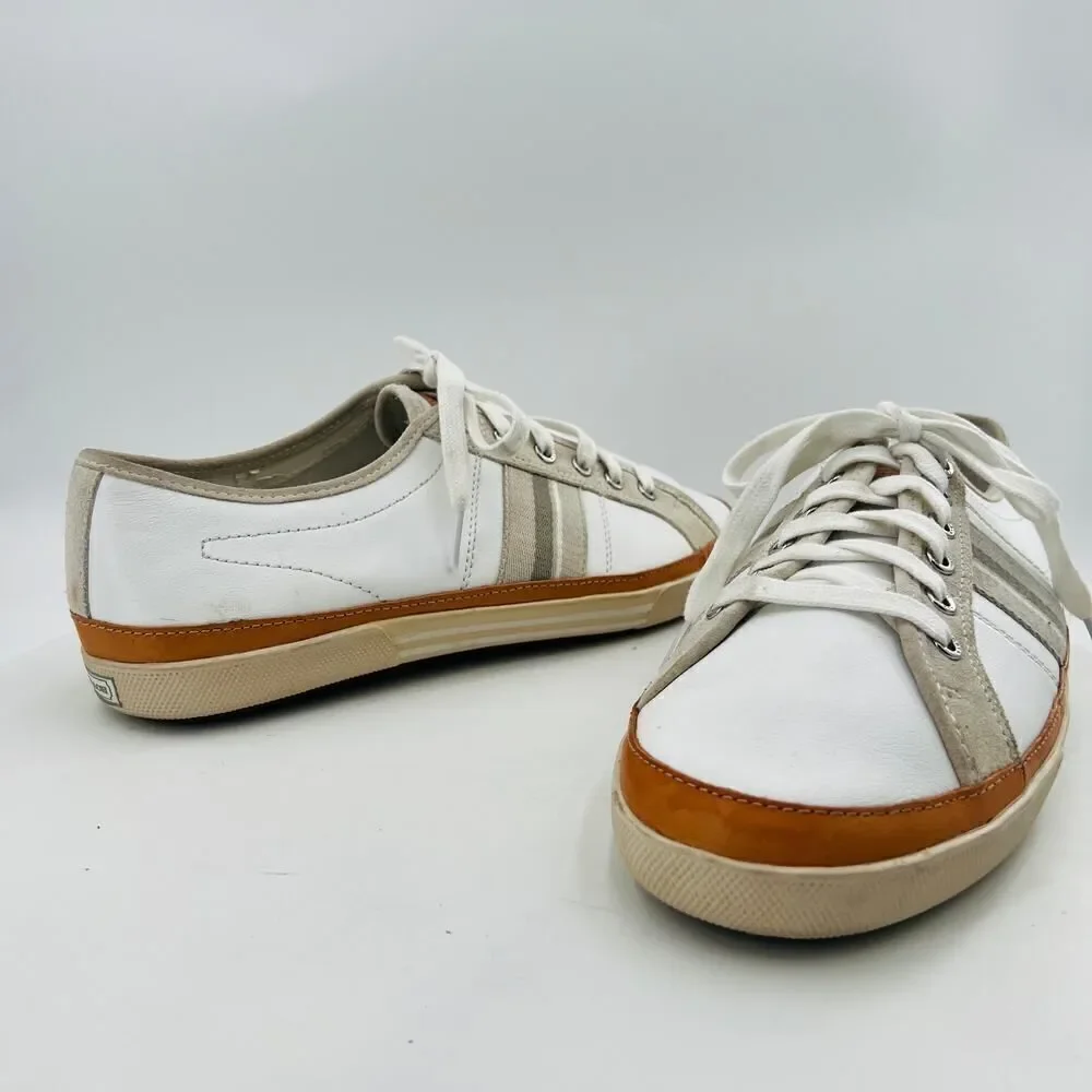 Coach Brad Women's Fashion Sneakers Lace Up White Leather Shoes Size 13M